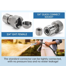 Gartenschlauch-zu-Hochdruckreiniger-Adapter, 3/4 Zoll Ght auf 1/4 Zoll Schnellkupplung, Schlauch-zu-Hochdruckreiniger-Anschluss