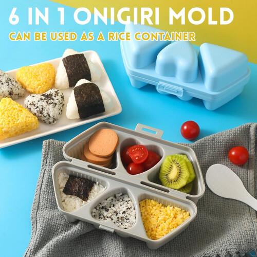 Rice Ball Mold Triangle Sushi Maker 6-in-1 2