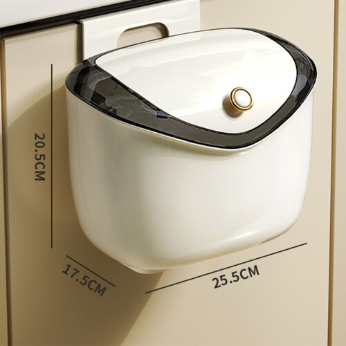 Hanging Small Wall Mount Trash Can, Punch-Free, 3L Kitchen Compost Bin 1