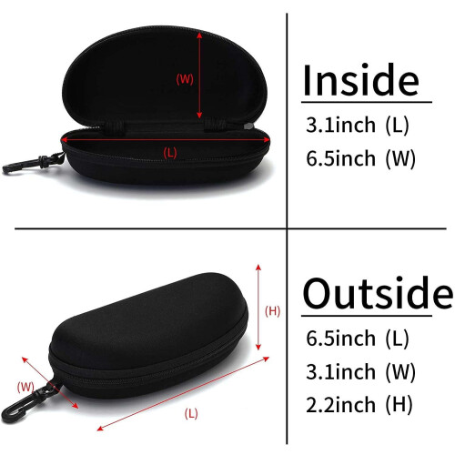 Sunglasses Case Hard Shell with Zipper Portable 2