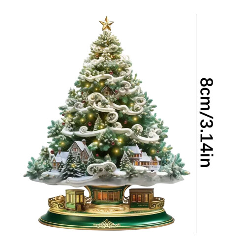 Acrylic Flat Christmas Ornaments Set Cute Designs 12pcs 2