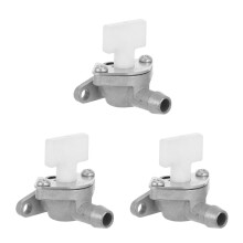 3Stk Mini Benzinhahn Metall Weiß Für Atv Zweitaktmotor