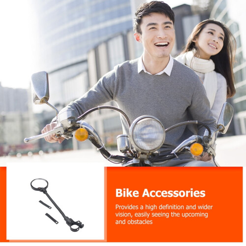 Bike Mirrors Handlebars Adjustable Clear Vision Plastic 2Pcs 14.7X3In 1