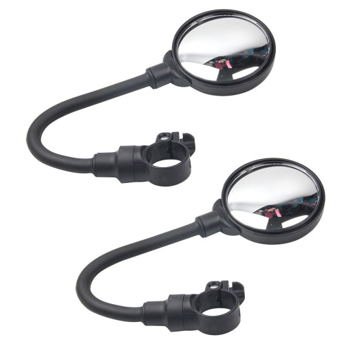 Bike Mirrors Handlebars Adjustable Clear Vision Plastic 2Pcs 14.7X3In 2