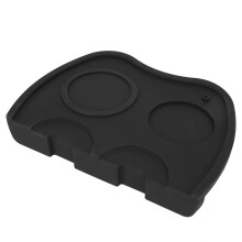 Silicone Coffee Tamper Mat Anti Skid Holder 20.5x14.5cm Black