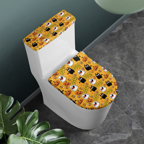 WC-Becken-Deckel-Set mit elastischem Boden, schwarz, katzenfreundlich 1