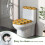 WC-Becken-Deckel-Set mit elastischem Boden, schwarz, katzenfreundlich 4