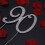 FRCOLOR Silver Alloy Cake Topper with Rhinestones 90th 8