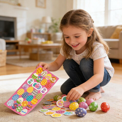 Easter Stickers Bunny Egg Designs 12 Sheets 7.5 x 16.5 cm 1