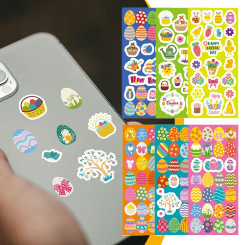 Easter Stickers Bunny Egg Designs 12 Sheets 7.5 x 16.5 cm 2