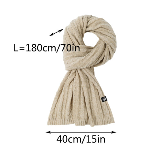 Winter knitted wool scarf for couples, soft and warm, long 1