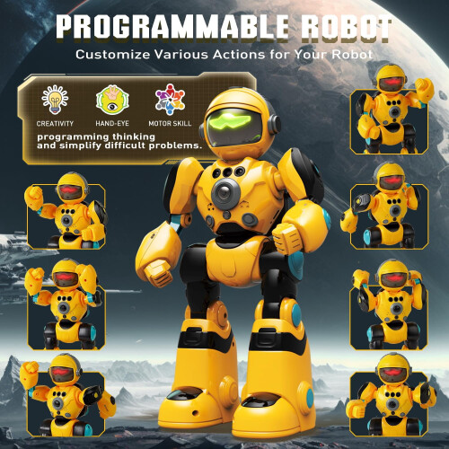 Remote Control Robot Singing Dancing Programmable with Infrared Gesture Age for 3-8 Years Olds Yellow 1