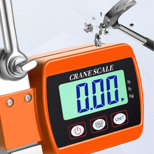 Orange LCD Digital Hanging Scale 1102 lb 500 kg 2