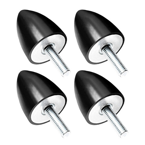 4 Pieces Rubber Damper Isolators W/Threaded Stud Shock Absorber Mounts 30mx30m M8 1