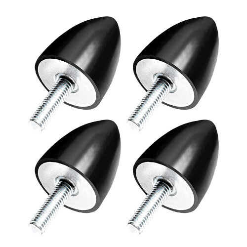 4 Pieces Rubber Damper Isolators W/Threaded Stud Shock Absorber Mounts 30mx30m M8 2