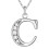 Versilberte Kupferkette mit Strassanhänger in Form eines „A“. 5