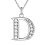 Versilberte Kupferkette mit Strassanhänger in Form eines „A“. 6