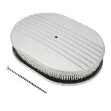 Verbesserter Kraftstoffverbrauch durch Luftfilter für Vergaser, gerippter Luftfilter aus poliertem Aluminium, klassisches elliptisches Design,