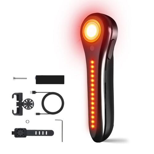 WEST BIKING Έξυπνο πίσω φως με αισθητήρα φρένων LED, με φόρτιση USB, αδιάβροχο, συμβατό με 1