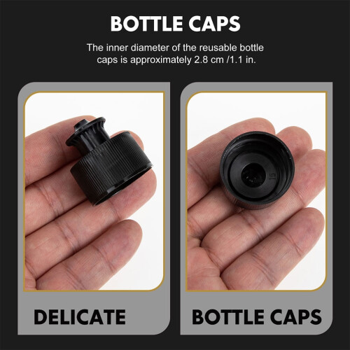 Topbathy10Pcs Επαναχρησιμοποιήσιμα Μαύρα Καπάκια Μπουκαλιών Push Pull Ισχυρή Σφραγίδα για 1