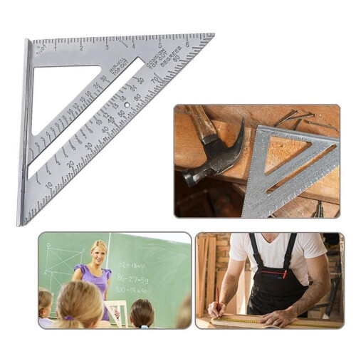 Measurement Tools Carpenter Ruler Speed Square Protractor Miter Framing Tri-square Line Scriber Saw Guide 2