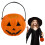 Κουβάς 6" για το Halloween με θέμα το κόλπο ή το κέρασμα – Καλάθι με γλυκά Jack O'Lantern 3D με 2