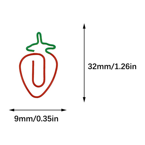 Metal Two-Tone Paper Clips, Fruit Shape, Beautifully Designed, 10 Per Pack 1