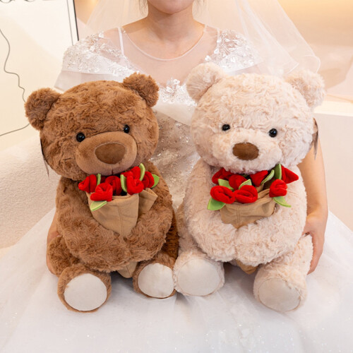 Teddy Bear Plush Red Rose 9 inch 1