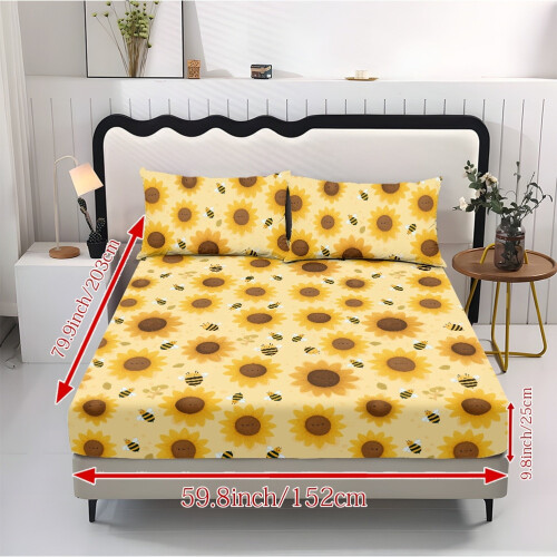 Σετ σεντονιών 3 τεμαχίων King Size: 1 σεντόνι με λάστιχο + 2 μαξιλαροθήκες, ελαστική 1