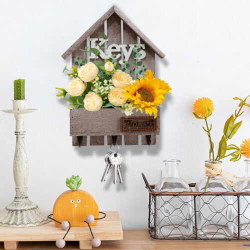 Wall-Mounted Key Holder with Decorative Design – Space-Saving Entryway Organizer for Keys & Small Essentials 1