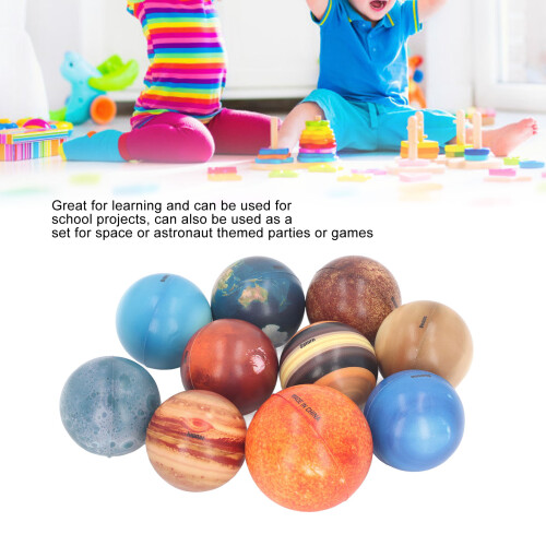 10 Pcs Space Solar System Planets Stress Balls, PU, 63-75mm 2