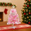 Pink Christmas Tree Tabletop Artificial Mini Tree with 6