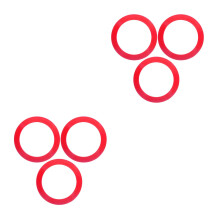 6Pièces Cerceaux De Plastique Rouge Pour Entrainement Et Jeux