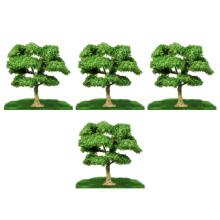 4Pièces Arbres Miniatures En PVC Fil De Fer Vert Pour Décor Diorama
