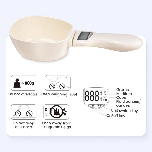 Electronic Measuring Spoon, Adjustable Digital Spoons with LCD Display, High Precision & Unit Conversion for Cooking and Pet 2