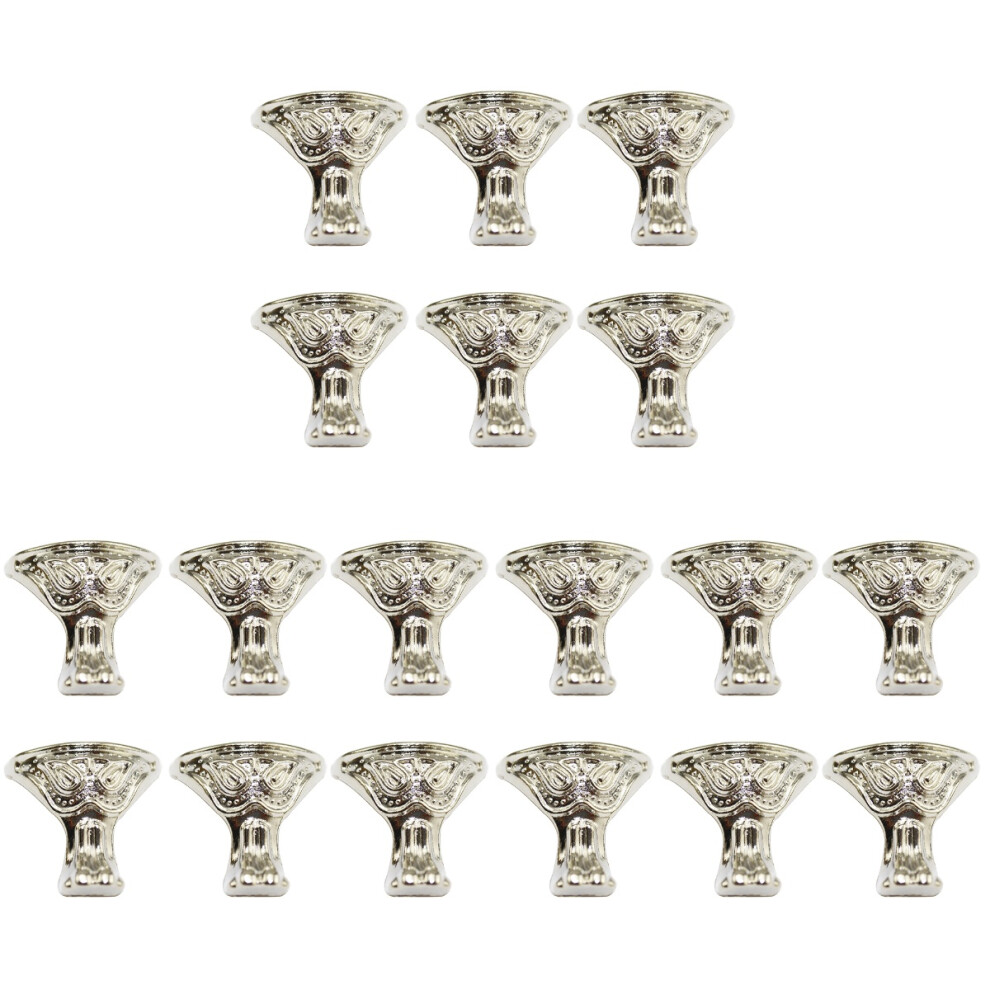 60Pcs Silver Furniture Legs Zinc Alloy Replacement Sofa Bed Support 3712694911414