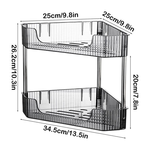 Triangular Corner Kitchen Shelf for Spices & Condiments – Space-Saving Wall or Countertop Organizer, Compatible with Small Kitchens, Apartments, 2