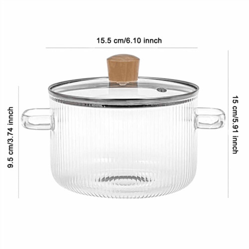 Glas-Schmortopf mit Deckel, 1,6 l, für Herd und Induktion 2