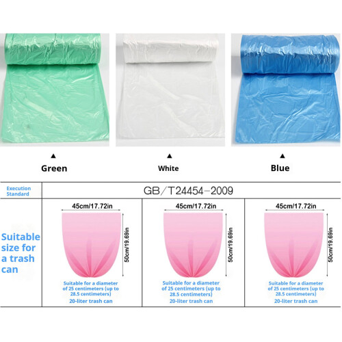 Thickened Colored Small Garbage Bags with Handle for Bathroom Bedroom and Kitchen Use 2