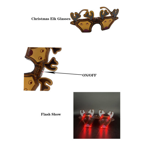 Kerstfeest LED-zonnebril LED-flitsbril Glitterbril Cadeau 2