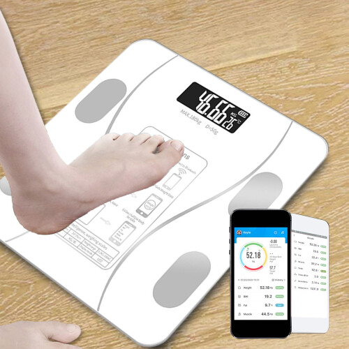 Bluetooth Electronic Scale for Body Weight & Steato % – Smart Digital Bathroom Scale Compatible with iOS/Android 1