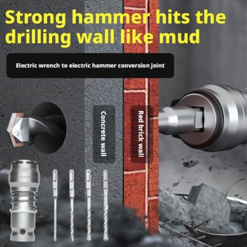 Rotary Hammer Adapter with Impact Drill Bits Set 4-Piece 2