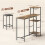Homcom (Brown) HOMCOM 3Pcs Breakfast Bar Table and Stools Set 4-tier shelving 3