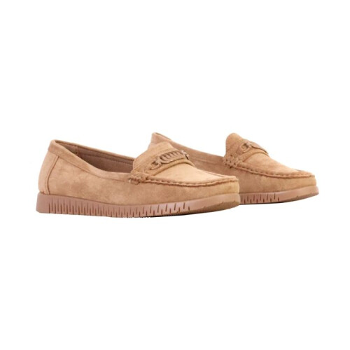 Bailarina Couro Super Moda - Kaki-Bege 2