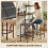 Homcom (Brown) HOMCOM 3Pcs Breakfast Bar Table and Stools Set 4-tier shelving 6