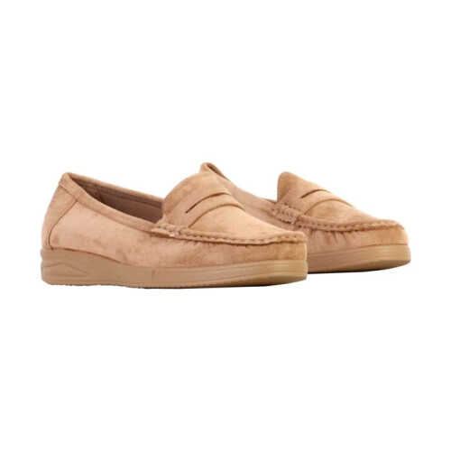 Mocassins de Couro Super Moda - Bege 2