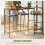 Homcom (Brown) HOMCOM 3Pcs Breakfast Bar Table and Stools Set 4-tier shelving 8