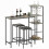 Homcom (Grey) HOMCOM 3Pcs Breakfast Bar Table and Stools Set 4-tier shelving 2