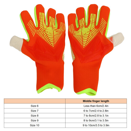 Fussball-Torwarte-Handschuhe, Latex-Nylons, Orange, Größe 7 1