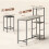 Homcom (Grey) HOMCOM 3Pcs Breakfast Bar Table and Stools Set 4-tier shelving 3